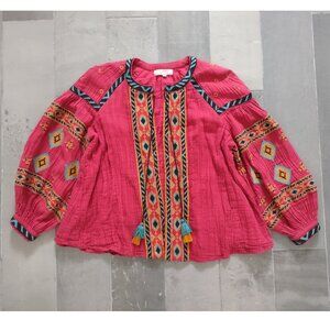 World Market cotton gauze embroidered jacket - S/M